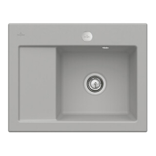 V&B Évier Subway 45 Compact droite, avec garniture vidage, excentrique, fossil C-plus