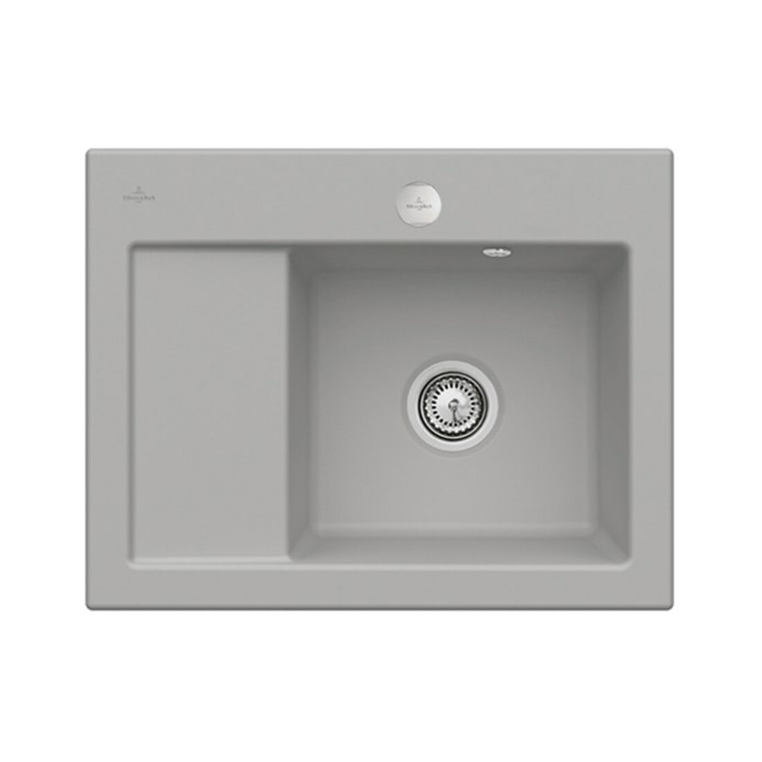 V&B Évier Subway 45 Compact droite, avec garniture vidage, excentrique, fossil C-plus