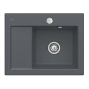 V&B Évier Subway 45 Compact droite, avec garniture vidage, excentrique, graphite C-plus