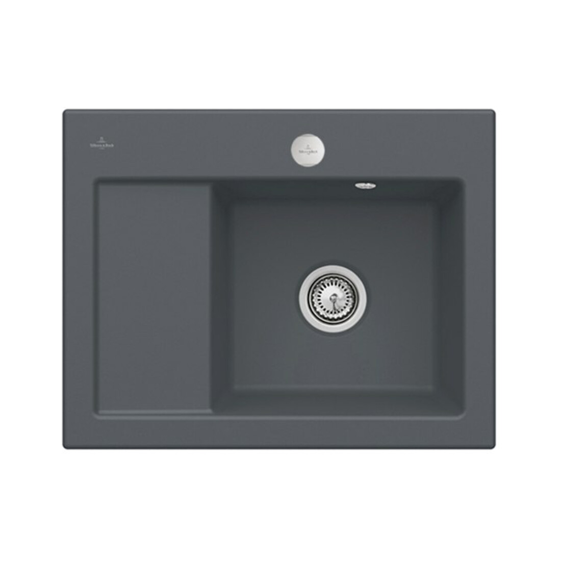 V&B Évier Subway 45 Compact droite, avec garniture vidage, excentrique, graphite C-plus