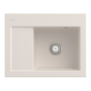 V&B Évier Subway 45 Compact droite, avec garniture vidage, poignée, crema CeramicPlus
