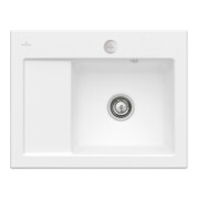 V&B Évier Subway 45 Compact Dte, avec garniture vidange, excentrique, acier blanc C-plus
