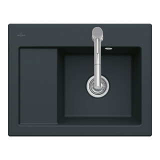 V&B Évier Subway 45 Compact encastrable droite, noir pur