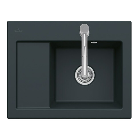 V&B Évier Subway 45 Compact encastrable droite, stone white CeramicPlus