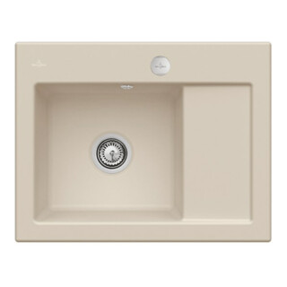 V&B Évier Subway 45 Compact G, avec garniture vidage, excentrique, amande C-plus