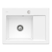 V&B Évier Subway 45 Compact G, avec garniture vidage, excentrique, blanc satin C-plus