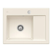 V&B Évier Subway 45 Compact gauche, avec garniture, excentrique, crema C-plus