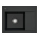V&B Évier Subway 45 Compact gauche, avec garniture, manuel, noir pur-1