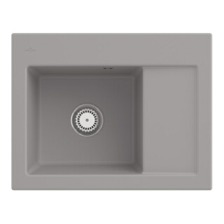 V&B Évier Subway 45 Compact gauche, avec garniture, mitigeur, fossil C-plus