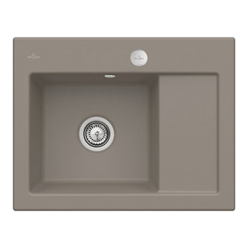 V&B Évier Subway 45 Compact gauche, avec garniture vidage, excentrique, timber C-plus