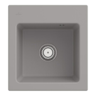 V&B Évier Subway 45 XS avec garniture de vidage, robinet, fossil CeramicPlus