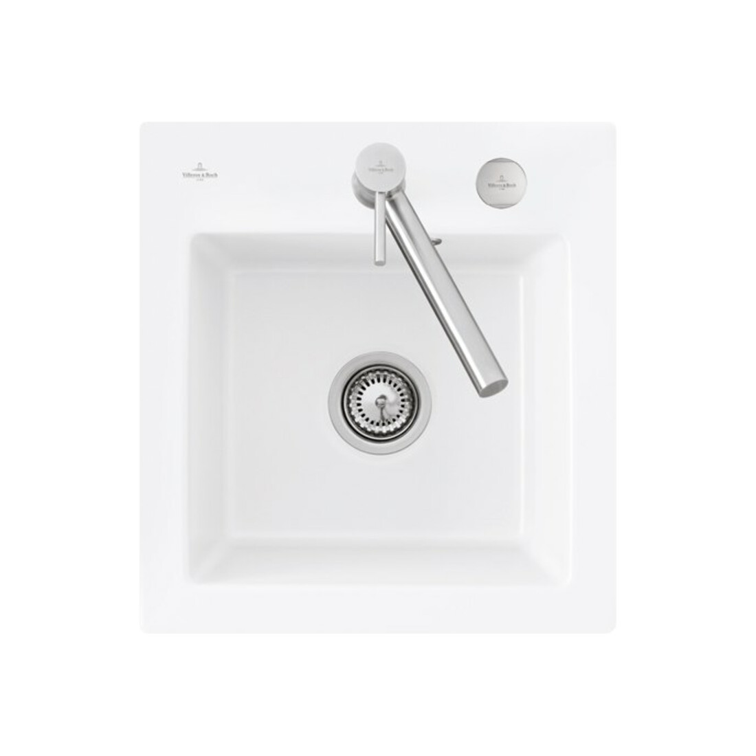 V&B Évier Subway 45 XS avec garniture, excentrique, blanc alpin C-plus
