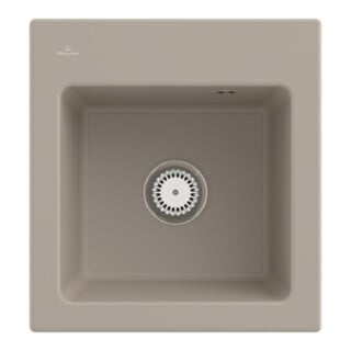 V&B Évier Subway 45 XS avec garniture, robinetterie, amande CeramicPlus