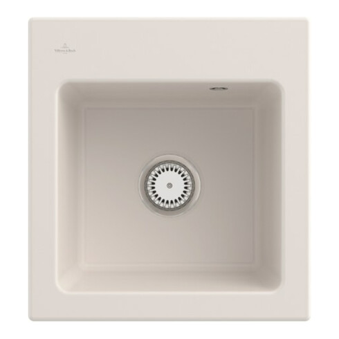 V&B Évier Subway 45 XS avec garniture, robinetterie, crema CeramicPlus