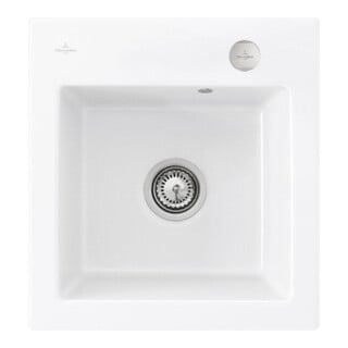 V&B Évier Subway 45 XS avec garniture vidage, excentrique, sn blanc CeramicPlus