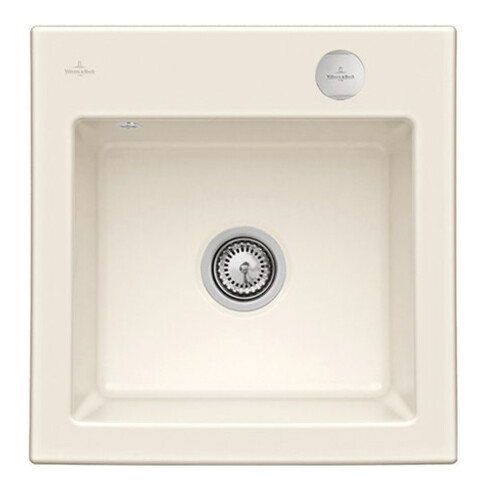 V&B Évier Subway 50 S avec garniture, excentrique, crema CeramicPlus