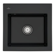 V&B Évier Subway 50 S avec garniture vidage, commande manuelle, noir pur