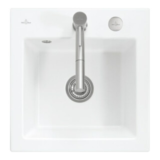 V&B Évier Subway 50 S avec garniture vidage, excentrique, blanc alp C-plus