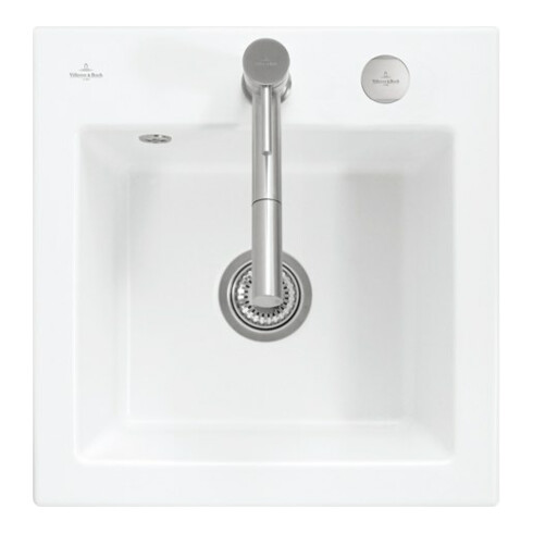 V&B Évier Subway 50 S avec garniture vidage, excentrique, blanc alp C-plus