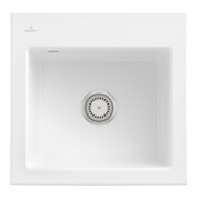 V&B Évier Subway 50 S avec garniture vidage, mitigeur, blanc sn CeramicPlus