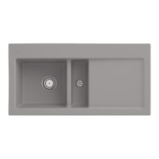 V&B Évier Subway 60 G, avec garniture vidage, mitigeur, fossil C-plus