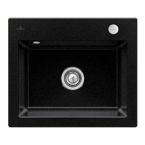 V&B Évier Subway 60 S avec garniture vidage, excentrique, Chrome CeramicPlus