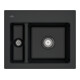 V&B Évier Subway 60 XM avec garniture, commande manuelle, noir pur-1