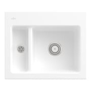 V&B Évier Subway 60 XM avec garniture de vidage, mitigeur, blanc céramique CeramicPlus