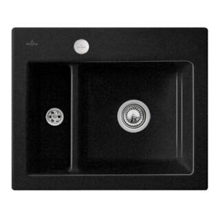 V&B Évier Subway 60 XM avec garniture vidage, excentrique, Chrome CeramicPlus