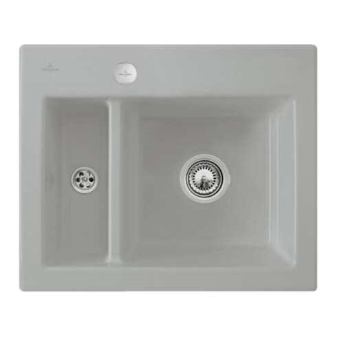 V&B Évier Subway 60 XM avec garniture vidage, excentrique, fossil CeramicPlus