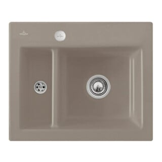 V&B Évier Subway 60 XM avec garniture vidage, excentrique, timber CeramicPlus