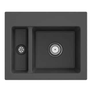 V&B Évier Subway 60 XM avec garniture vidage, robinet, graphite CeramicPlus