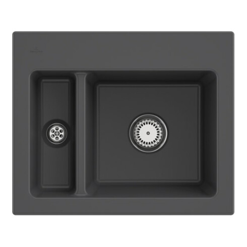 V&B Évier Subway 60 XM avec garniture vidage, robinet, graphite CeramicPlus