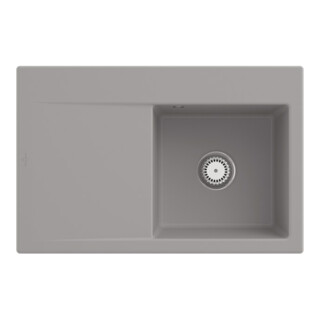 V&B Évier Subway Style 45 D, avec garniture vidage, mitigeur, fossil C-plus