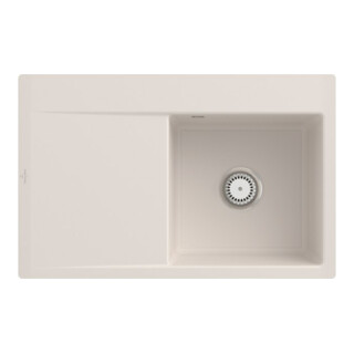 V&B Évier Subway Style 45 Flat droite, avec garniture, crema CeramicPlus
