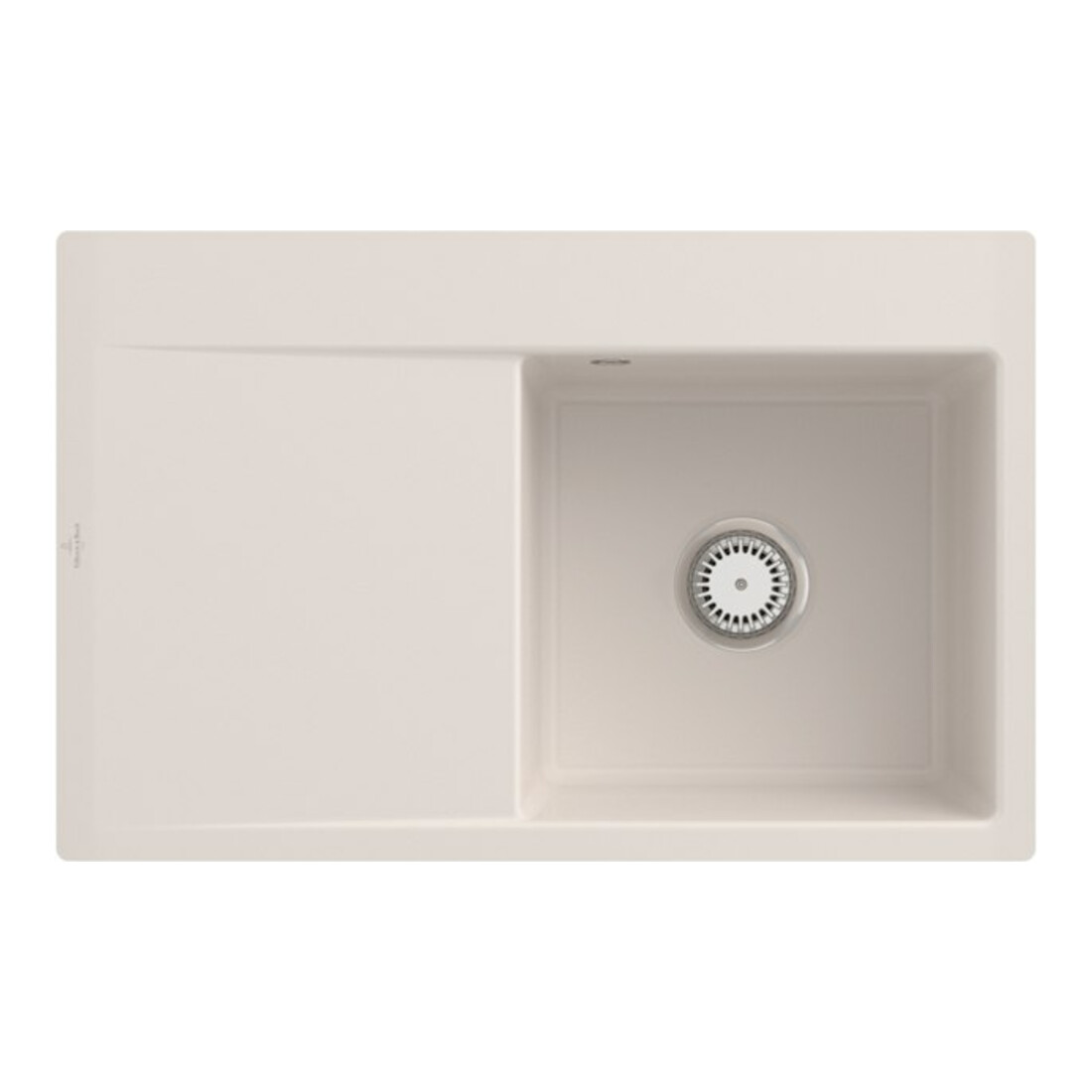 V&B Évier Subway Style 45 Flat droite, avec garniture, crema CeramicPlus