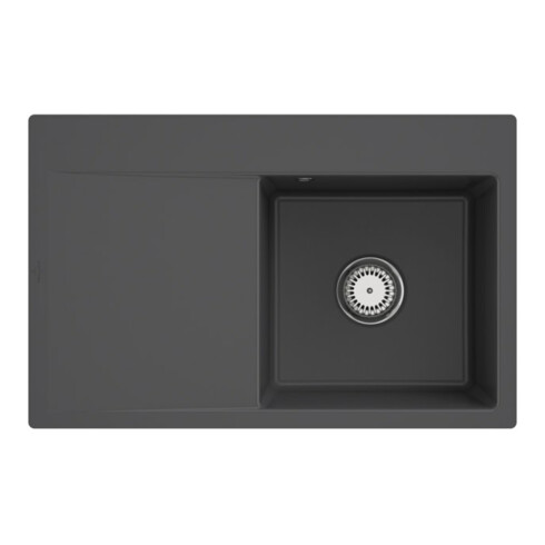 V&B Évier Subway Style 45 Flat droite, avec garniture, robinetterie, graphite C-plus