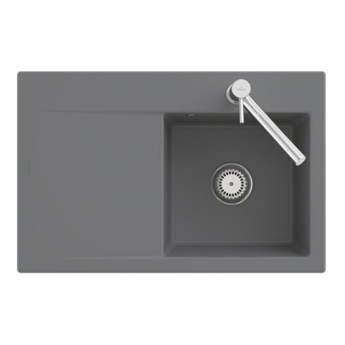 V&B Évier Subway Style 45 Flat droite, avec garniture vidage, excentrique, crema C-plus