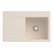 V&B Évier Subway Style 45 Flat droite, avec garniture vidage, ivoire CeramicPlus