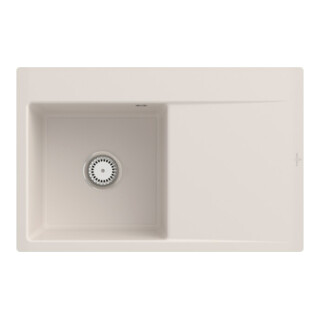 V&B Évier Subway Style 45 Flat gauche, avec garniture, crème CeramicPlus