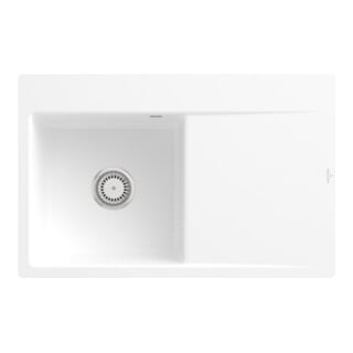 V&B Évier Subway Style 45 Flat gauche, avec garniture de vidage, mitigeur, acier blanc C-plus