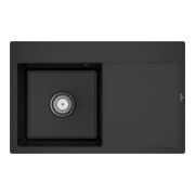 V&B Évier Subway Style 45 Flat gauche, avec garniture de vidage, pure black