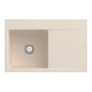 V&B Évier Subway Style 45 Flat gauche, avec garniture, ivoire CeramicPlus