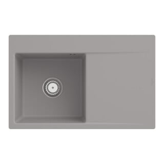 V&B Évier Subway Style 45 Flat gauche, avec garniture, mitigeur, fossil C-plus