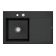 V&B Évier Subway Style 45 gauche, avec garniture vidage, excentrique, noir pur-1