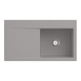 V&B Évier Subway Style 50 dr, avec garniture vidage, robinetterie, fossil C-plus
