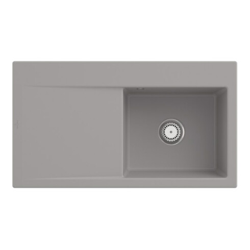 V&B Évier Subway Style 50 dr, avec garniture vidage, robinetterie, fossil C-plus