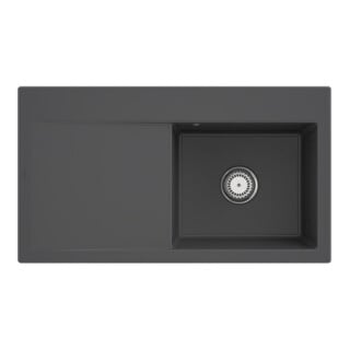 V&B Évier Subway Style 50 droite, avec garniture, mitigeur, gris CeramicPlus
