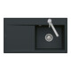 V&B Évier Subway Style 50 gauche, avec garniture vidage, excentrique, blanc satin C-plus-1