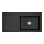 V&B Évier Subway Style 60 D, avec garniture vidage, mitigeur, noir pur